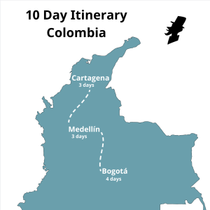 10 Day Itinerary Colombia Map